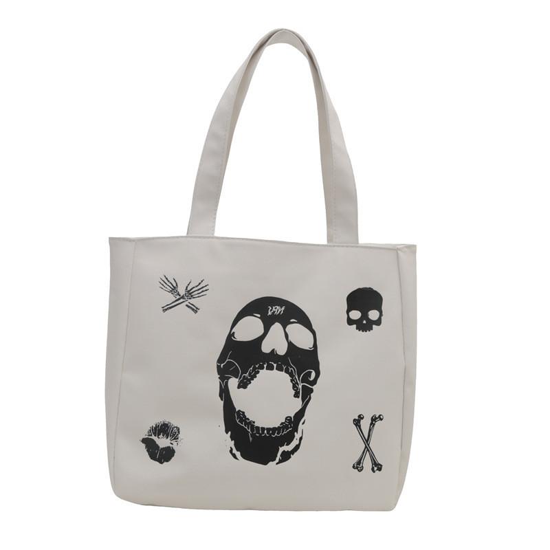 Stylish Fashionable Tote Bag For College Students Versatile Shoulder Carrying Black And White