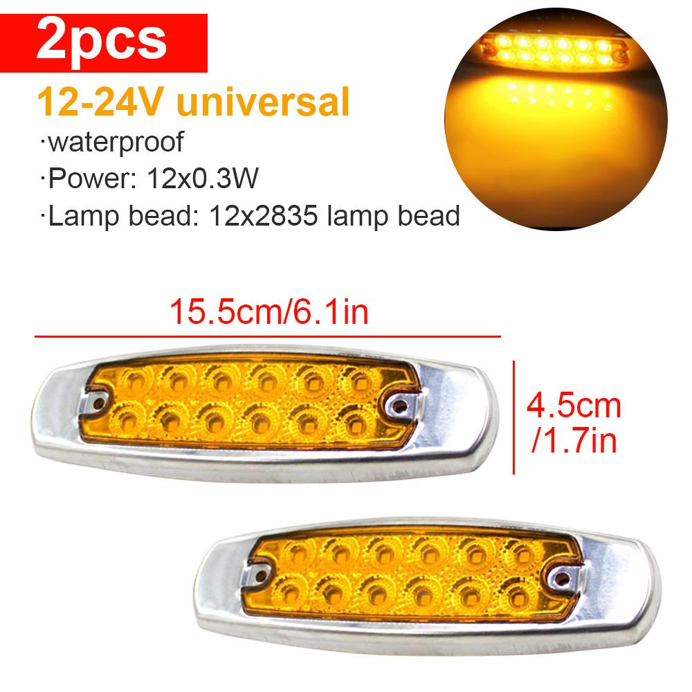 2/5 ks Nákladní automobily LED boční obrysové světlo Světlo s vůlí Vodotěsné 12V 24V 12 LED Pro nákladní automobil Přívěs Nákladní automobil Karavan Autobus Dodávka Člun