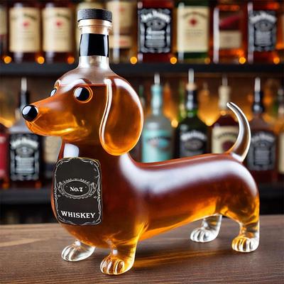 Dachshund Köpek Viski Şişesi,3D Heykeltıraş Dachshund Şeklinde Viski Bardağı Tumbler