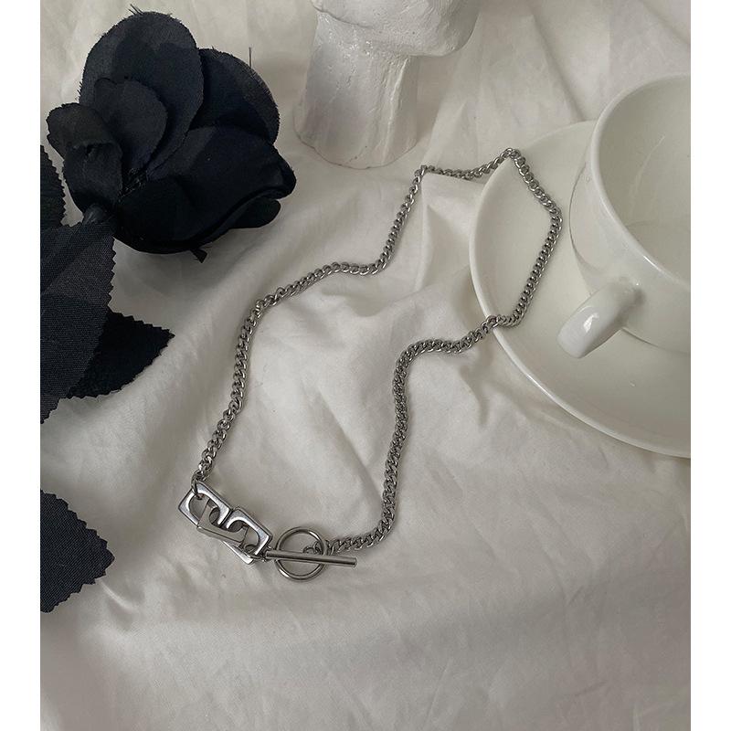 

Нейтральное геометрическое лоскутное ожерелье-свитер женское приливное холодное OT пряжка ключичная цепочка аксессуары мужское