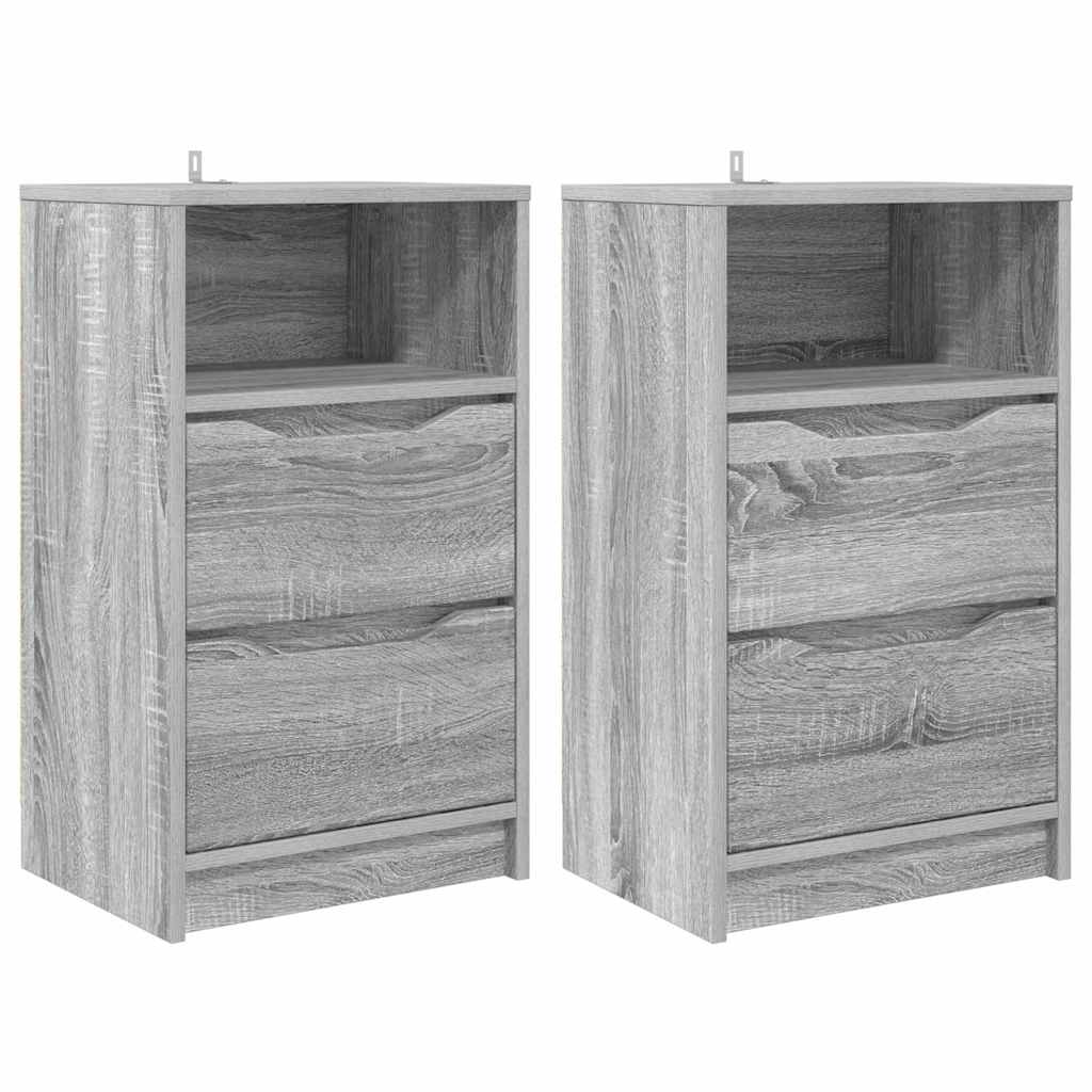 Nightstands 2 pcs Grey Sonoma 40 x 30 x 67 cm Particleboard