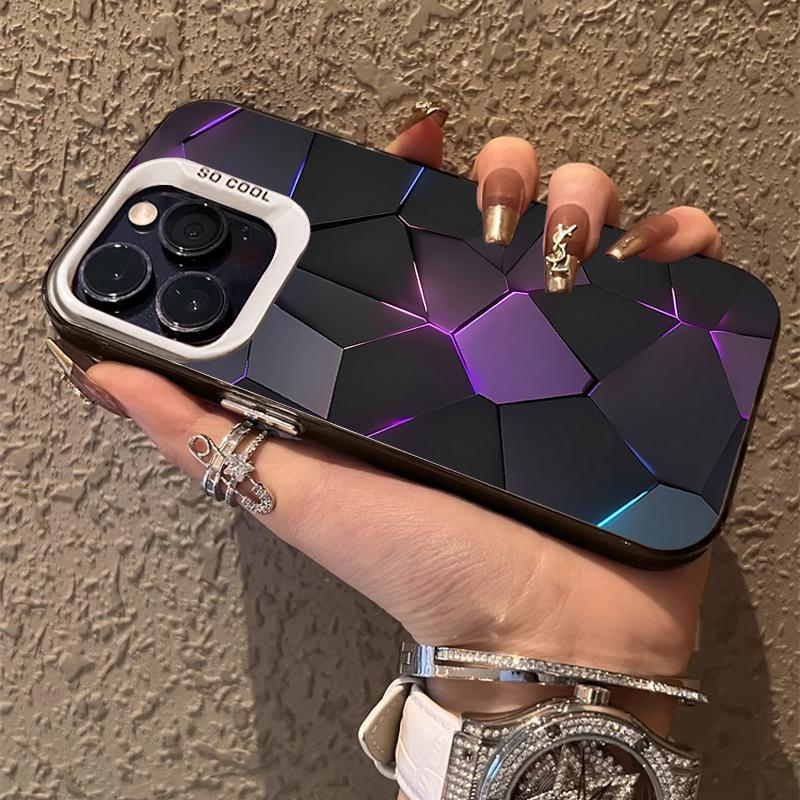 Honeycomb Building Block Phone Case For iPhone 11 Funda iPhone 13 16 Pro Max 14 15 12 16promax 15promax Soft TPU IMD Matte Cover