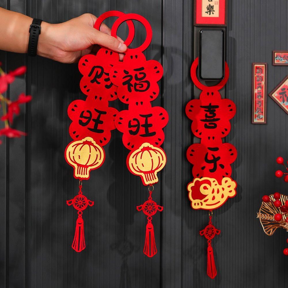 Flannel Horse Year Lucky Pendant Tassel Door Handle Decoration Home Living Room Decor