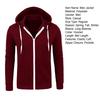 Fall Winter Men Jacket Hooded Drawstring Zip-up Long Sleeves Solid Color Cardigan Elastic Cuff Pockets Mid Length Hoodie Jacket