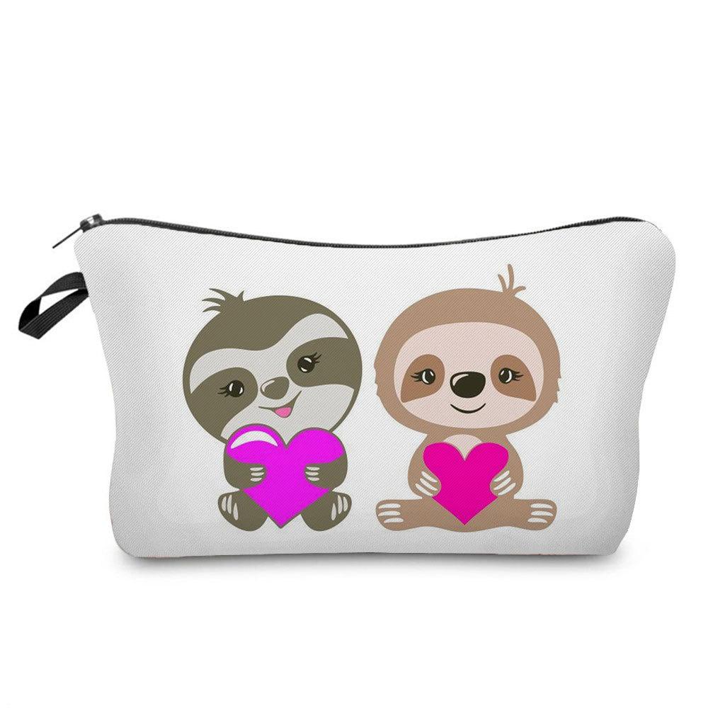 Women Sloth Print Cosmetic Bag Toiletries Organize Travel Storage Case 6403