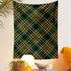 Plaid Pattern with Green and Orange Lines Patterned tapestry home decor, suitable for bedroom and living room, gift