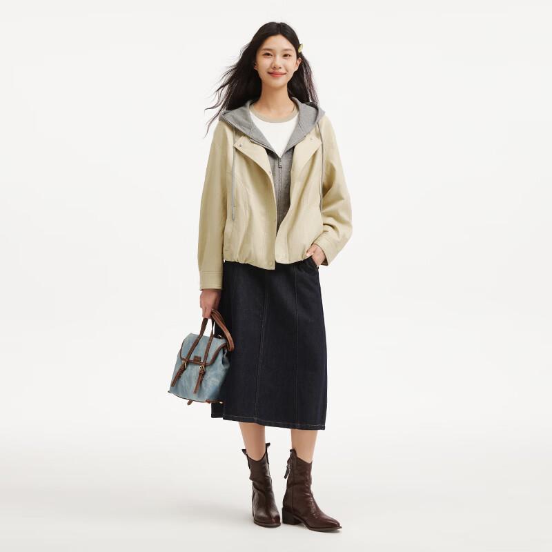 Hotwind Women's Faux Two-Piece Hooded Jacket F07W26706