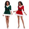 Christmas Cosplay Dress Festive Party Skirt With Belt Women 18-24 Years Old