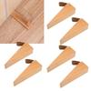 6pcs Compact Design Wooden Door Stopper Leather Strap Security Door Wedge  Apartment Use