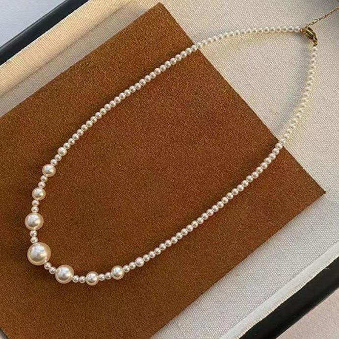 French Pearl Necklace Earrings Light Luxury Niche Collarbone Chain Gentle Temperament Versatile Neck Chain Accessories Women