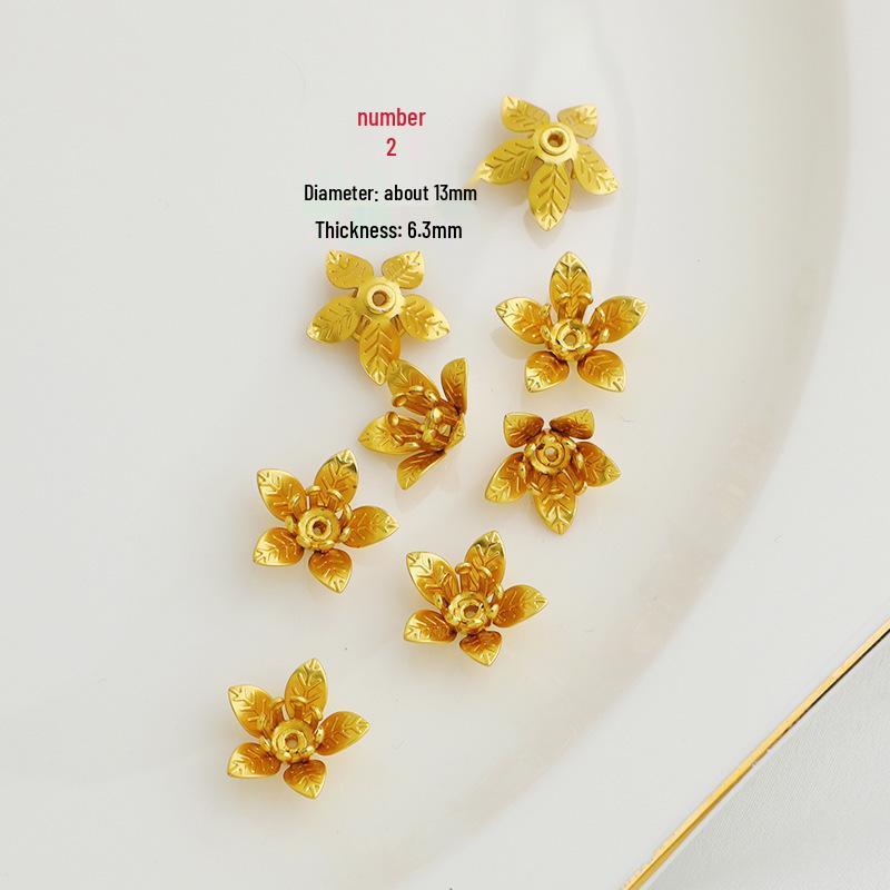 Preserved Gold Plated Lotus Bud Multilayer Stamen Hairpin