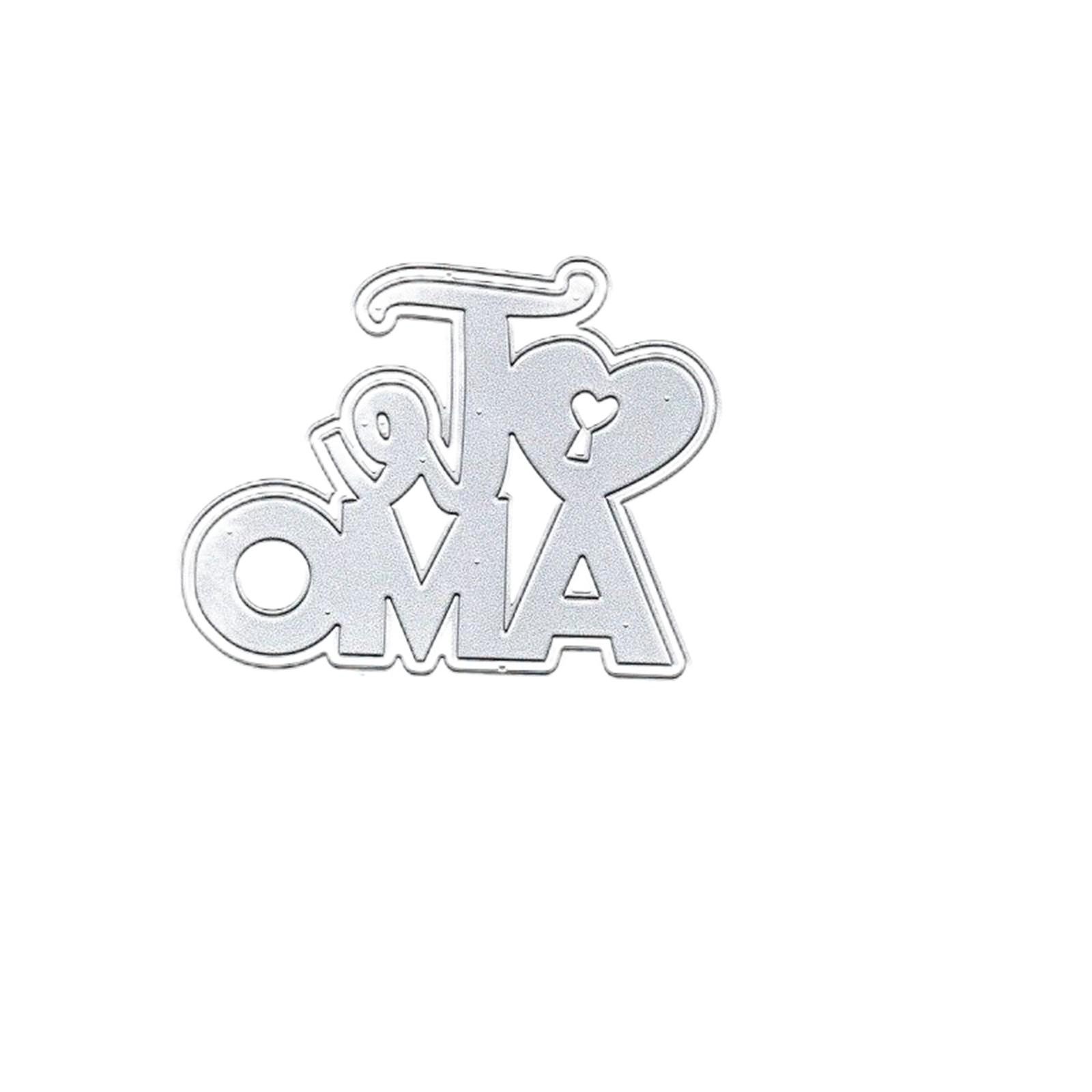 

New I Love You Metal Cutting Die Mould Scrapbook Decoration Embossed Photo Album Decoration Card Making DIY Handicrafts срібний