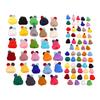 50Pcs Mini Knit Christmas Hats Colorful DIY Crocheted Small Hat with Pom-Pom Crafts Tree Ornaments Doll Accessories And Holiday Decor