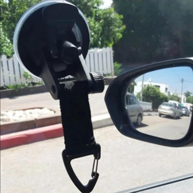 Fivela de barraca de carro com ventosa a vácuo com gancho de vidro, suporte de acampamento leve para caminhadas e escaladas