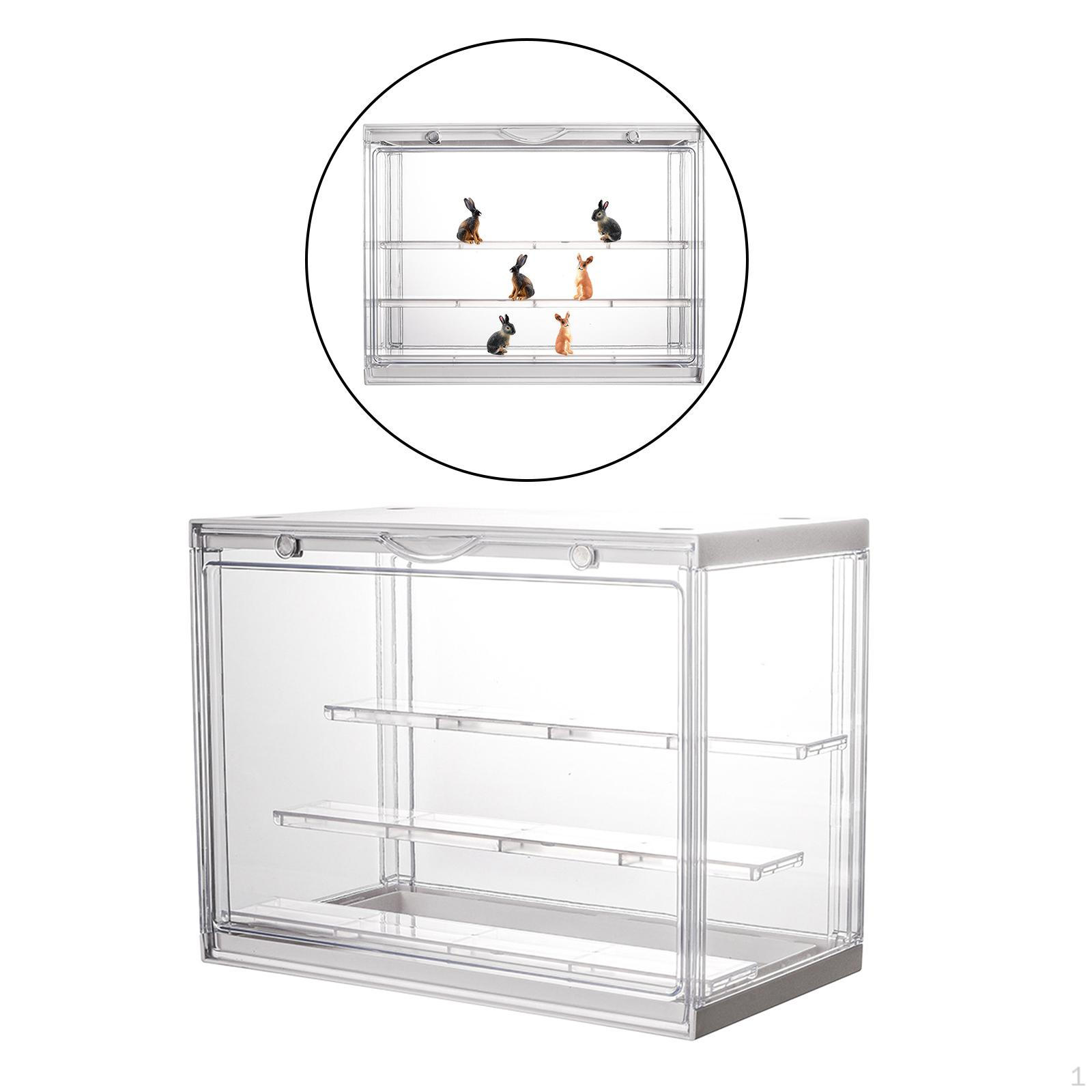 

Layer Display Case Dustproof for Action Figure Collectibles Diecast Car Holder білий