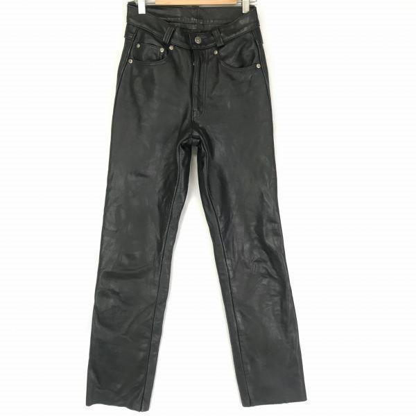 

Vintage Made in USA/Schott Heavy Cow Leather Rider’s Pants/W26/Inseam 73cm/Black/Leather Craft Process