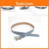 Ladies Canvas Belt 2023 New Summer Smooth Buckle Butterfly Decor Leather Belt For Jeans Stylish Korean Fashion 103cm