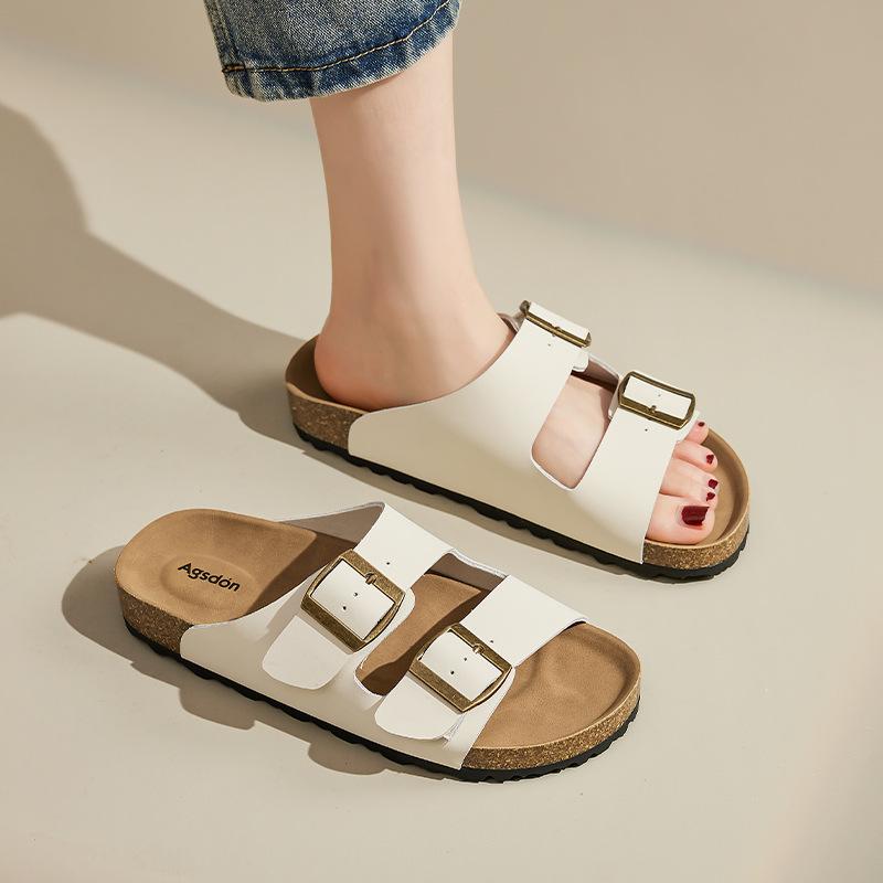 Augustine retro slippers women's 2025 new summer home indoor lazy pedal open-toed beach sandals