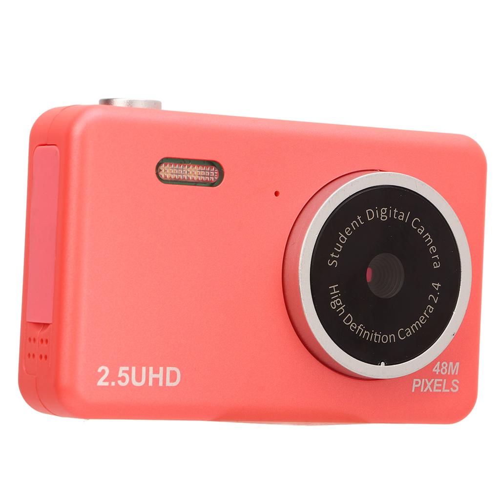 2.5K HD Selfie Camera 8 Times Zoom Automatic Light Sensitivity Compact Cute Dual Lens Digital Camera for Student Pink