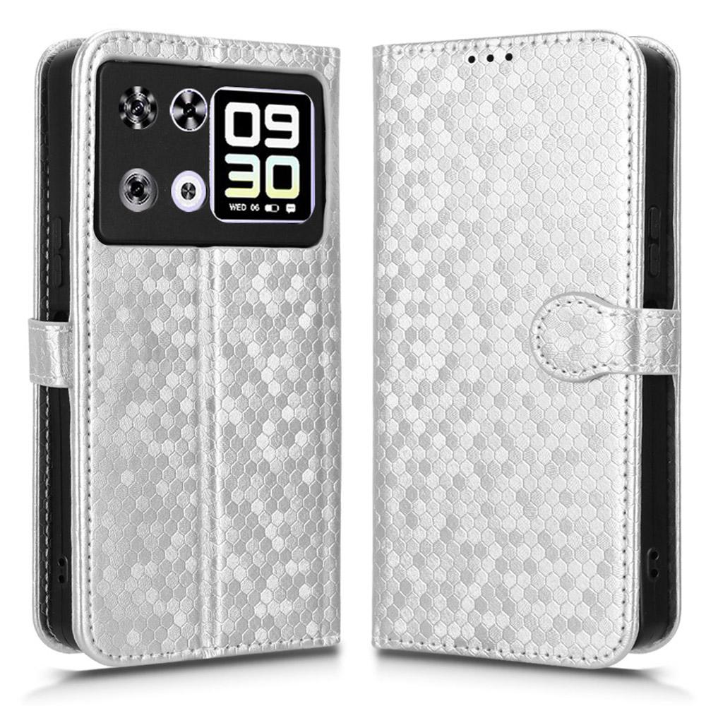 For Cubot P90 Wallet Case Dot Pattern Imprint PU Leather Phone Cover with Wrist Strap