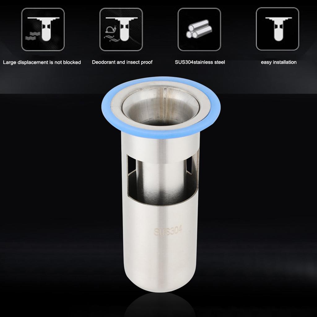 Stainless Steel Shower Floor Drain Bathroom Drainage Gully Thicken(Large 304 )