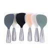 1Pc Silicone Spoon Non-Stick Cooking Spoon Stainless Steel Handle Anti-Scalding Pot Rice Spoon Durable Kitchen Gadgets