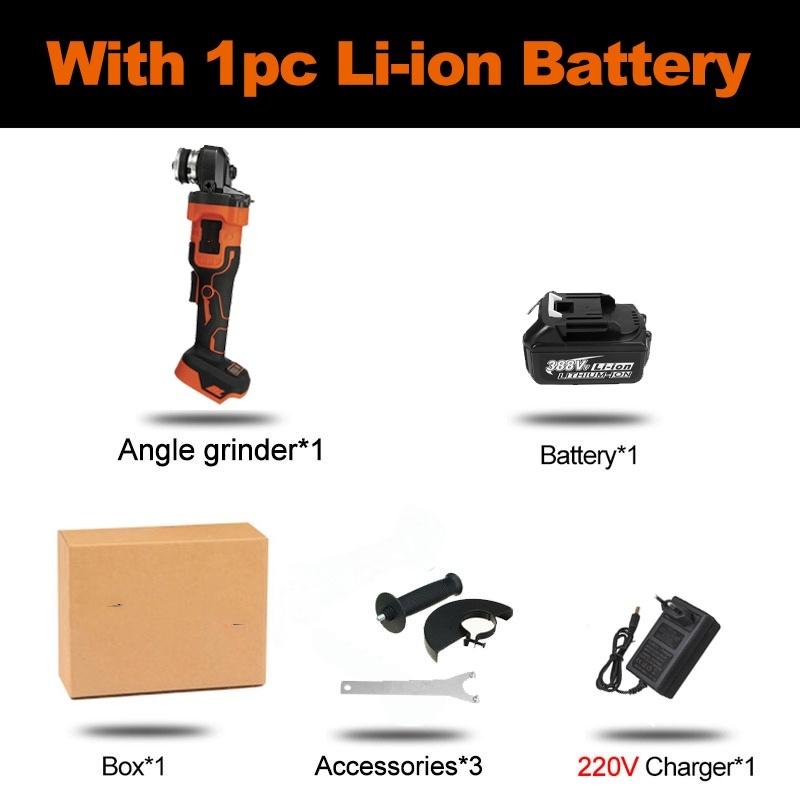 388VF 22900mah Brushless Cordless Angle Grinder Batteries Grinding Machine Cutting Electric Grinder Power Tool 1600W
