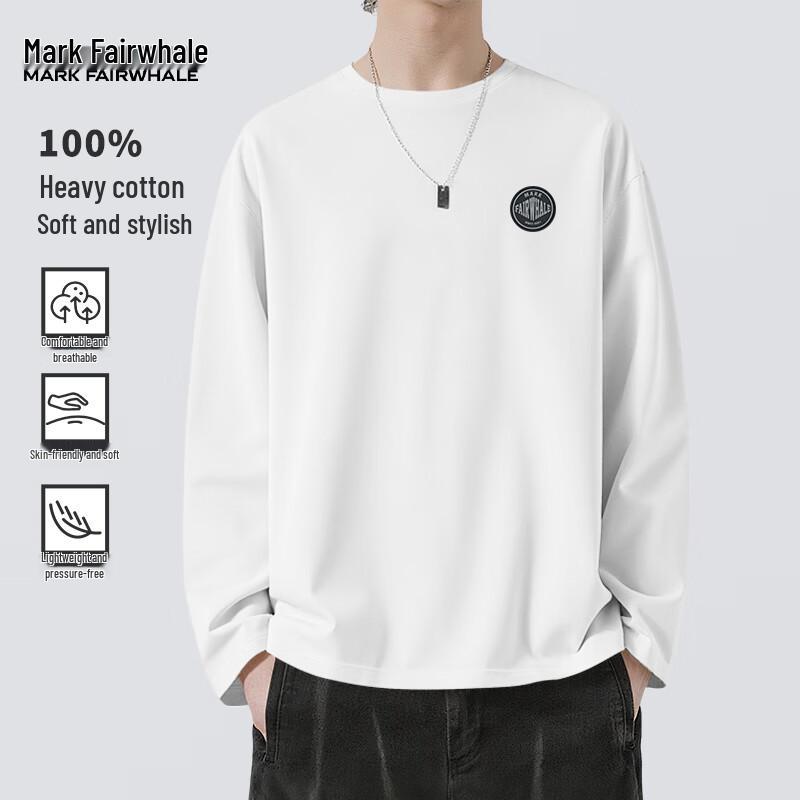 Mark Fairwhale Men's Heavy Cotton Loose Fit Long Sleeve T-Shirt
