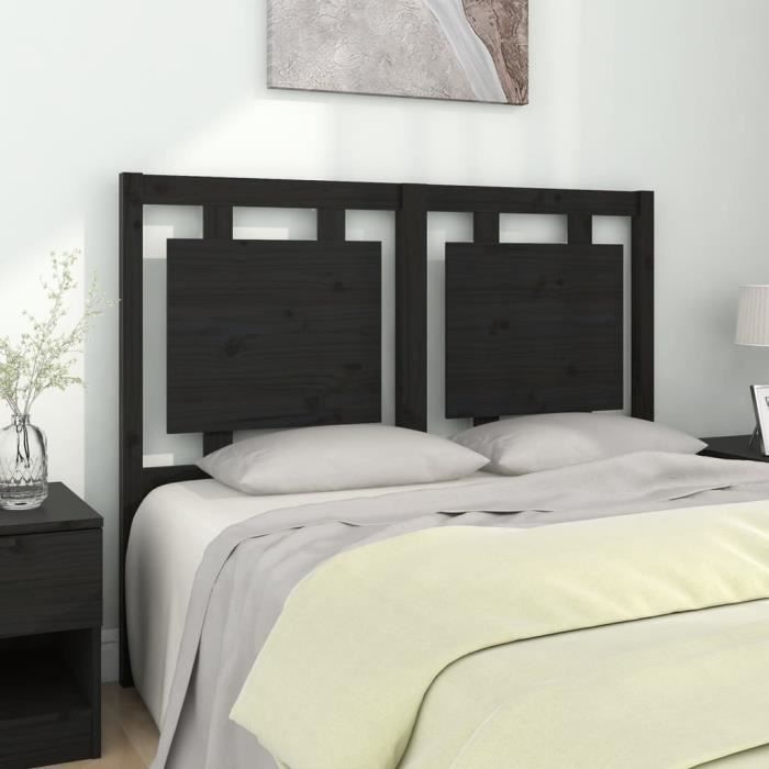 VidaXL Headboard Black 125.5x4x100 Cm Solid Pine Wood 817934