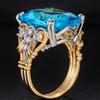 Old Money Wind Princess Temperament Ring Female, Ocean Wind Imitation Sapphire Ring, High Lady Douyin Explosion