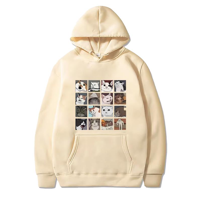 Cats Print Men'S Casual Hoodie New Men Women Funny Fashion Cool Long Sleeve Streetwear Graphics Oversiz Hoodie Unisex