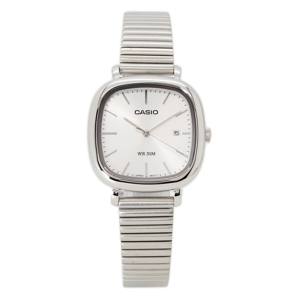 Casio LTP-B166D-7A Analog Quartz Watch Silver Stainless Steel Band