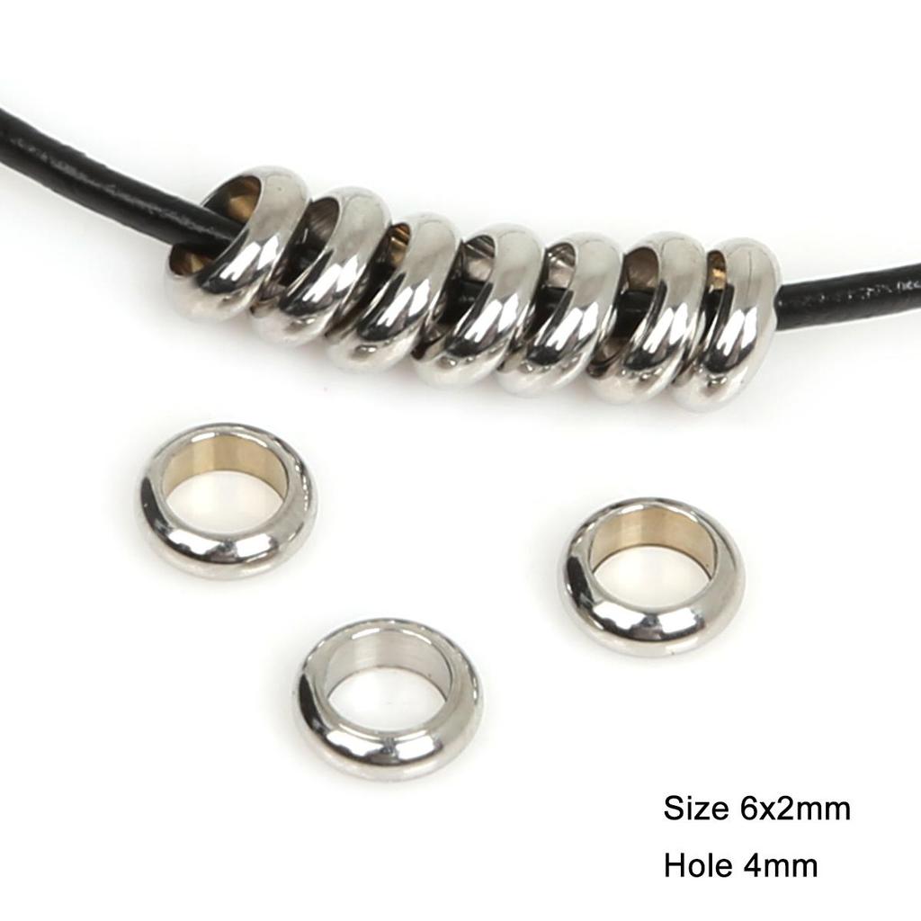 Flache runde Edelstahl-Abstandshalterperlen für DIY-Schmuckherstellungsergebnisse