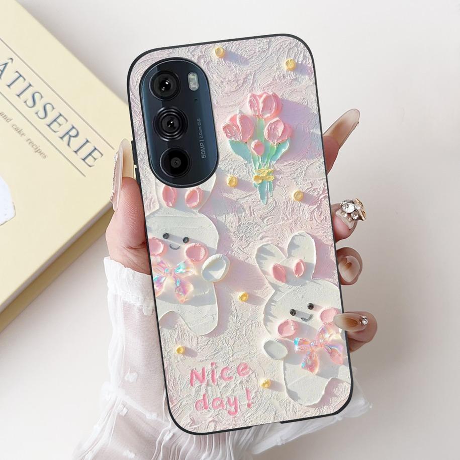 For Motorola Edge 30 Pro Case XT2201-1 Cover Lovely Panda Bowknot Silicone Shockproof Cover For Moto Edge Plus 2022 Edge30 Funda