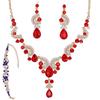 Light Luxury Crystal Gemstone Necklace and Earrings Set, Dress Bridal Two-piece Set, Female Accessories