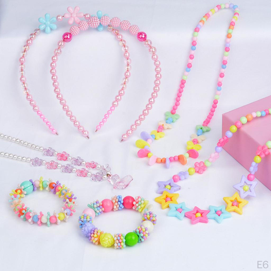 450 Pieces Beads Kit Jewelry Making DIY Cells Crafts Gift for Beading Bracelet Earrings Children