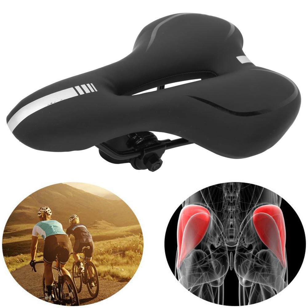 Silicone Bike Seat Hollow Comfortable Mountain Bicycle Saddle Cushion Cycling Accessories with Small Rain Cover