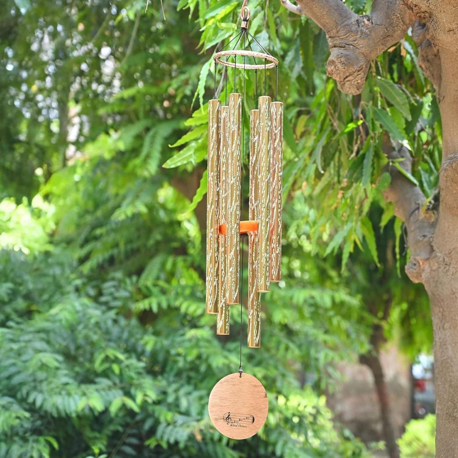 

Колокольчик ветра для балкона - Большие бронзовые колокольчики ветра - 38 дюймов с 6 трубками для балкона, сада, дома и гостиной | Колокольчики ветра для дома для положительной энергии