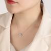 Moissanite Necklace for Women Pure Silver Round Laboratory Diamond Pendant Fashionable Wedding Jewelry