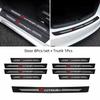 Leather Car Door Sill Protector Carbon Fiber Threshold Stickers For Citroen e-C3 e-C4 X C5X C3 C4 Cactus Picasso C-Crosser C6 C1