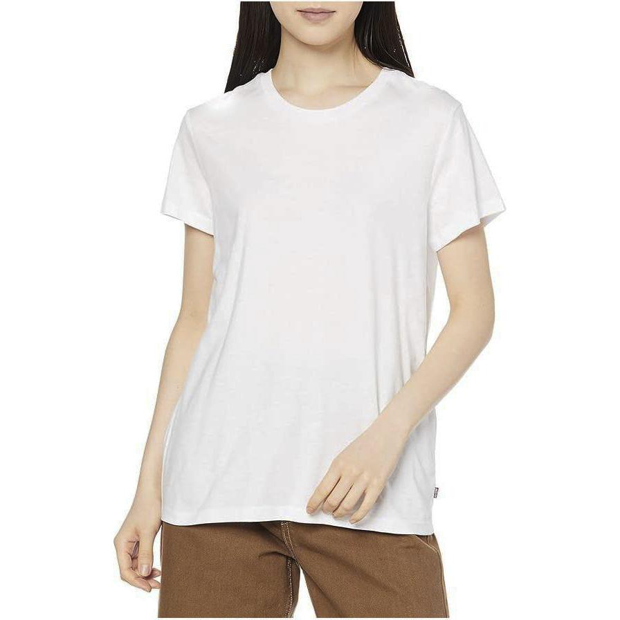Levis Solid Color Crew Neck Short Sleeve T-Shirt Women Tops White 17369-0974