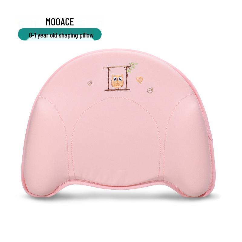 Memory Foam Anti-Suffocation Baby Pillow with Breathable Cotton for Newborn Head Shaping 29.5*23.5*1-5cm