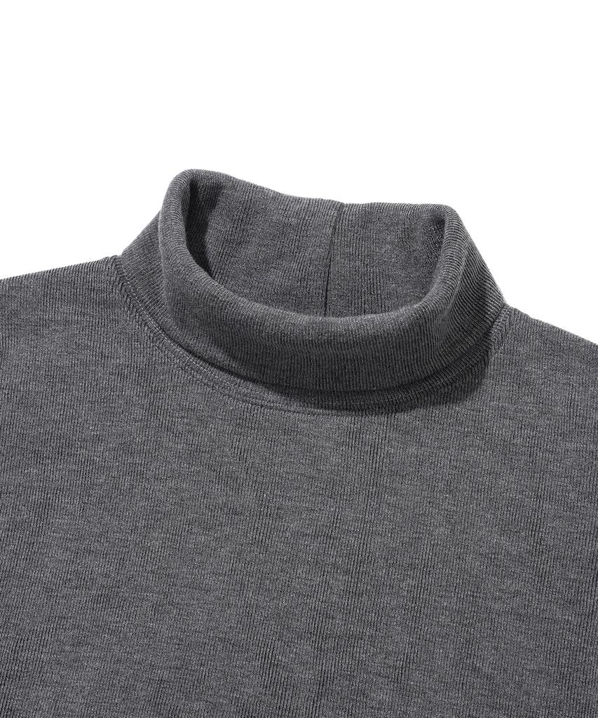 KNITTED Turtleneck Long Sleeve Knit Charcoal