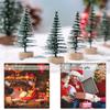 10Pcs Small Artificial Christmas Tree 5Cm Snow Covered Pine Simulation Decor for Holiday Party Centerpiece Tabletop Winter Scene