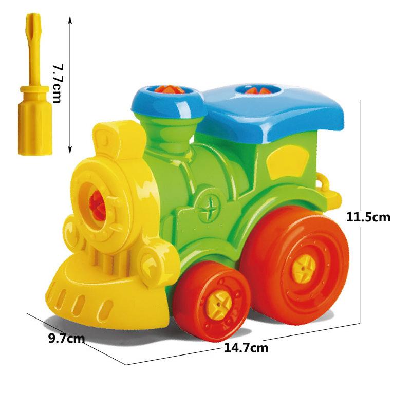 Puzzle Blocks Plastic Insert Train Helicopter Shape Screwing Disassembly Blocks for Children Educational Toys Scale Models