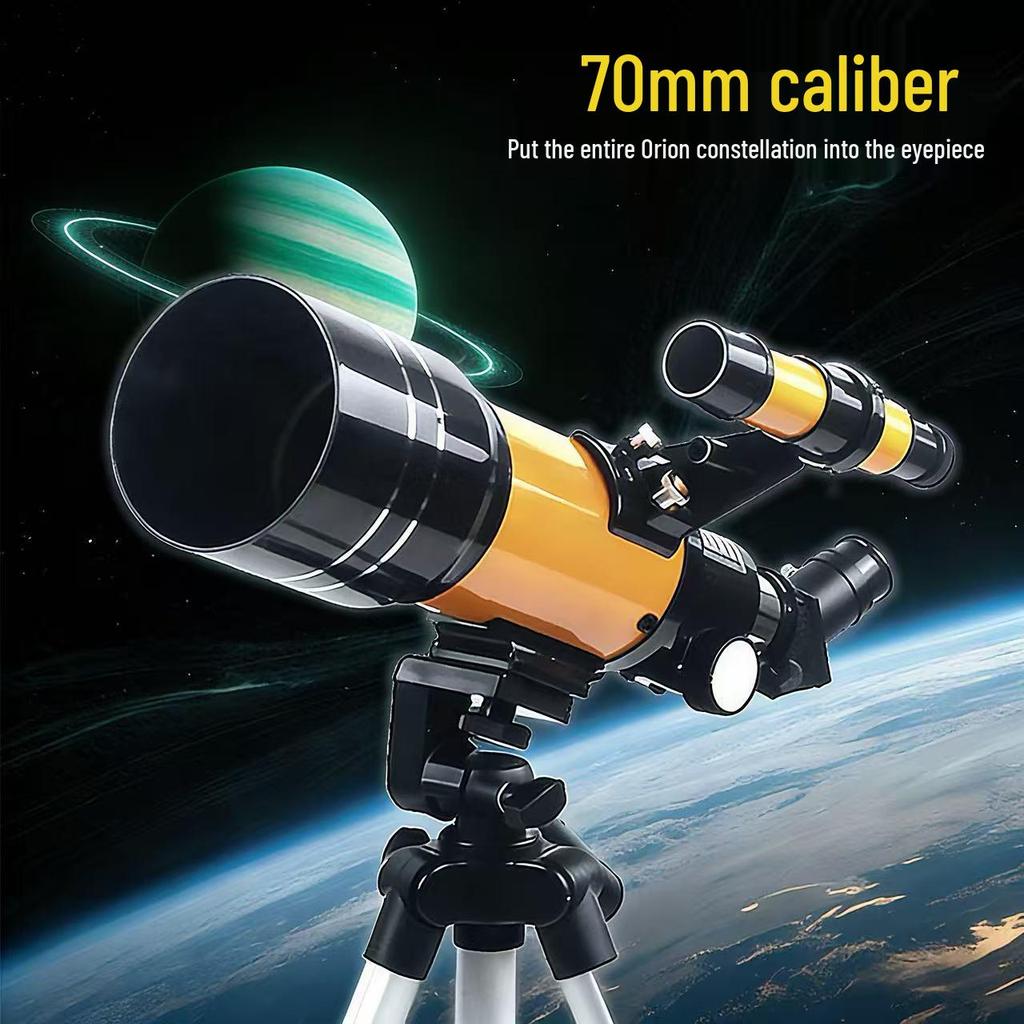 Kids' 70mm HD Astronomical Telescope with Tripod - High Magnification Educational Science Toy