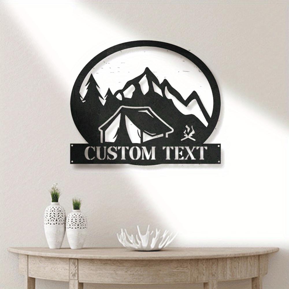 Personalized Metal Camping Sign Custom Text Fire Pit Area Multi Functional Outdoor Wall Mounted Decor Plaque