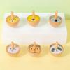 6 Stück/Set Naturholz Drehkreisel Spielzeug Cartoon Tier Holzkreisel Set Kinder