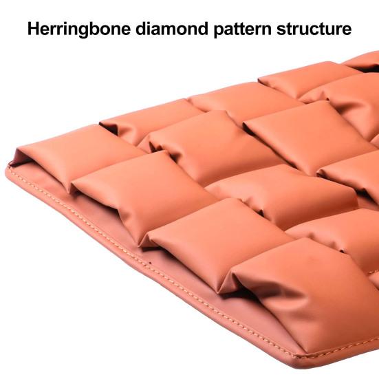 Car Seat Cushion Breathable Nappa Leather with Cloud Honeycomb Pressure-Reducing Comfort Design for All-Season Fit Multiple Colors