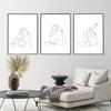 Abstrakt Fitness Minimalistisch Yoga Asanas Strichzeichnung Poster Drucke Leinwand Malerei Frau Körper Akt Wandkunst Bild Heimzimmer Dekor